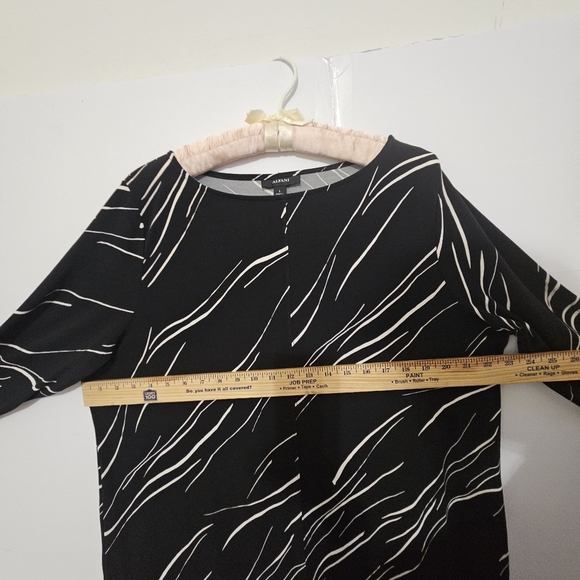 Alfani Size L Black Long-Sleeved Womens Wide Crew Neck Long Dress Shirt  Blouse - Picture 12 of 16